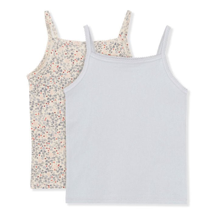 Konges Slojd tees Konges Slojd Rose Hip Blue 2 Pack Basic Strap Top