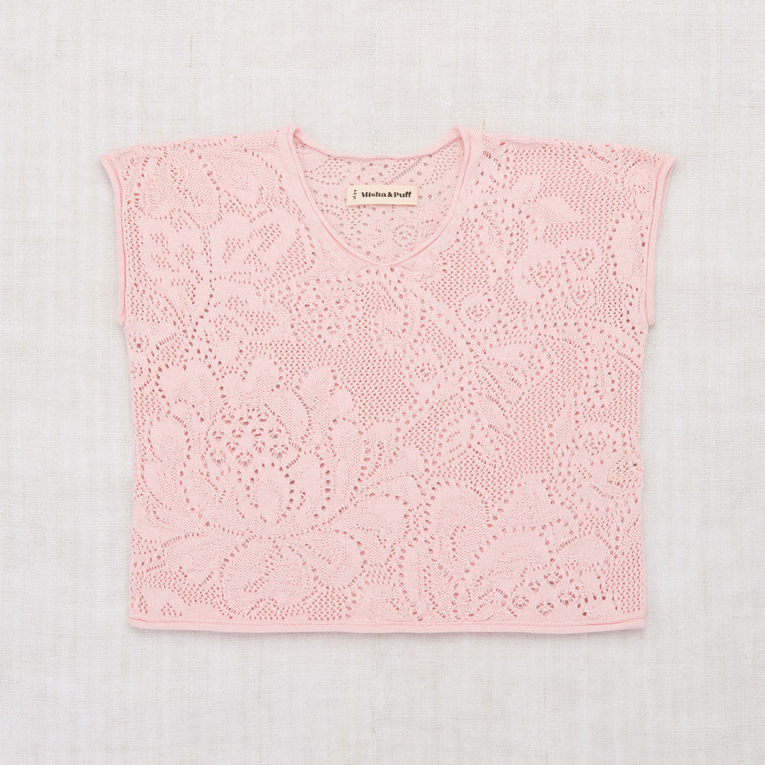 Misha and Puff English Rose Boxy Lace Crop Tee