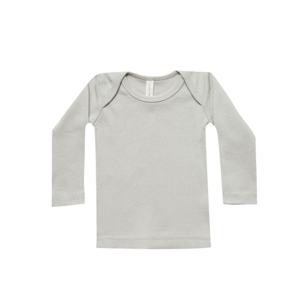 Quincy Mae Ash Organic Ribbed Longsleeve Lap Tee