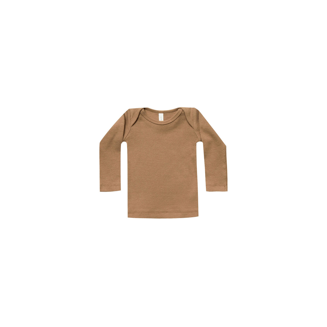 Quincy Mae Copper Organic Ribbed Longsleeve Lap Tee