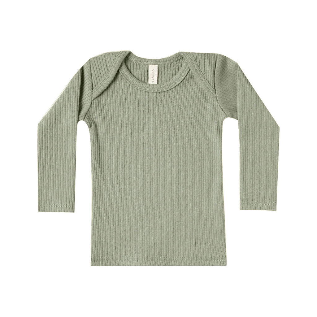 Quincy Mae Moss Ribbed Longsleeve Lap Tee