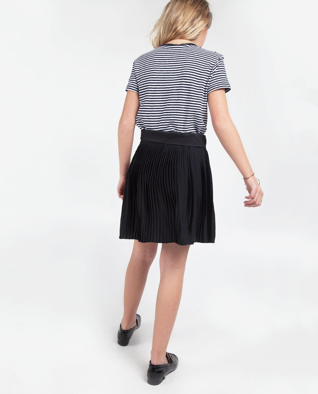 Les Coyotes De Paris Navy Rosa Pleated Skirt