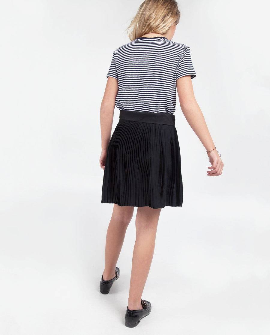 Les Coyotes De Paris Navy Rosa Pleated Skirt