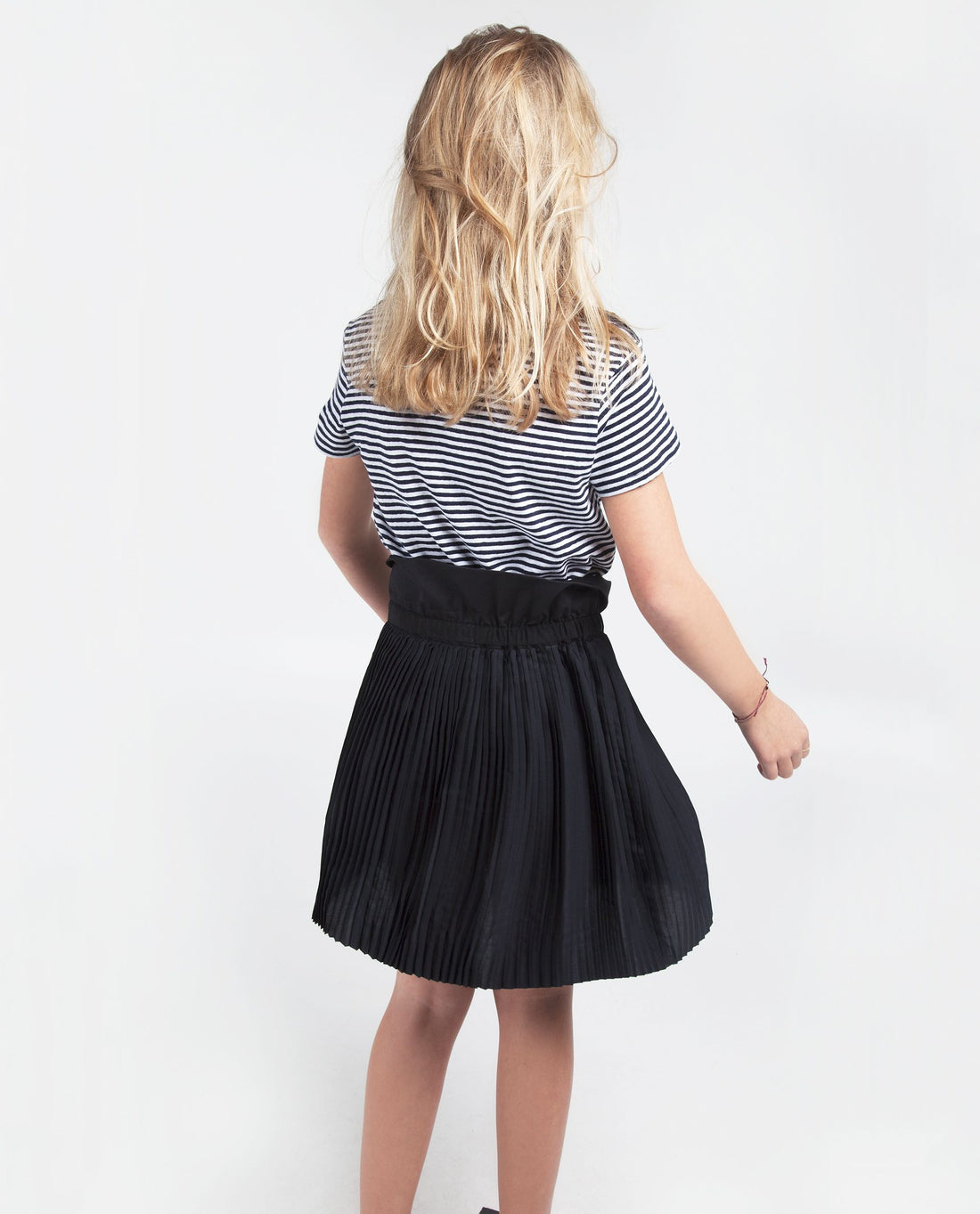 Les Coyotes De Paris Navy Rosa Pleated Skirt