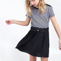 Les Coyotes De Paris Navy Rosa Pleated Skirt