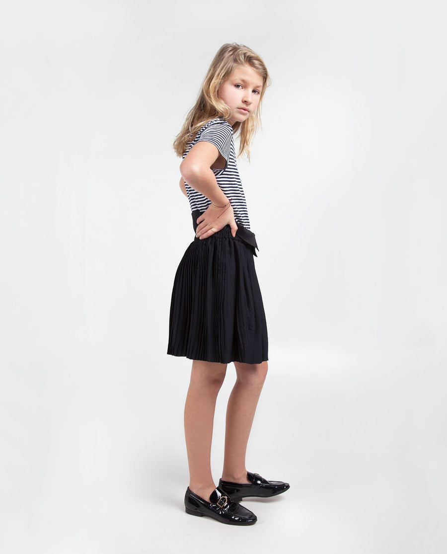 Les Coyotes De Paris Navy Rosa Pleated Skirt