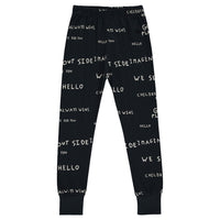 Beau Loves Black Journal Text Allover Slim Pants