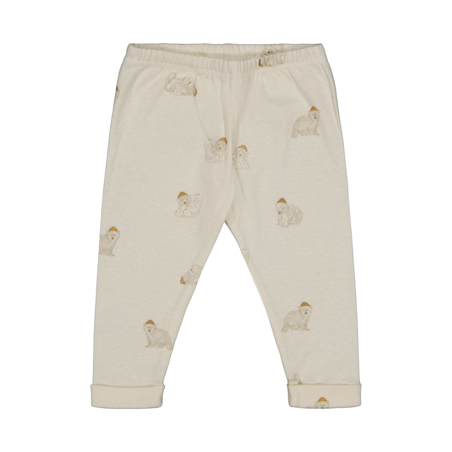Studio Boheme Off White Ourson Print Rom Pom Leggigns
