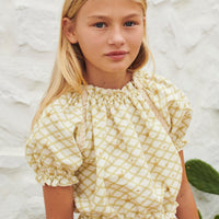 Liilu blouses Liilu Double Sena Muslin-Pearled Josephine Blouse