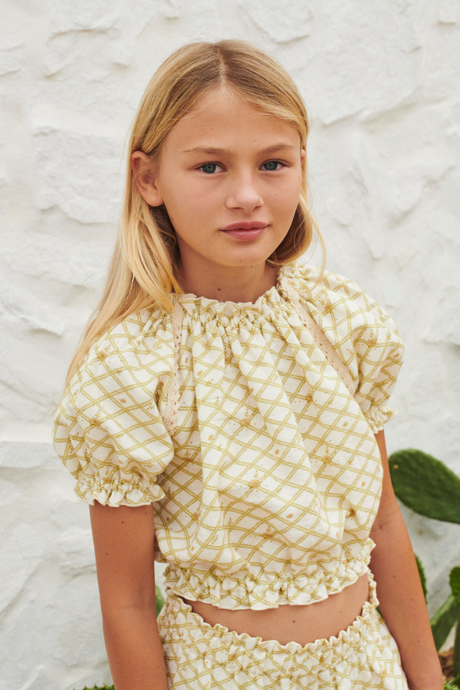 Liilu blouses Liilu Double Sena Muslin-Pearled Josephine Blouse