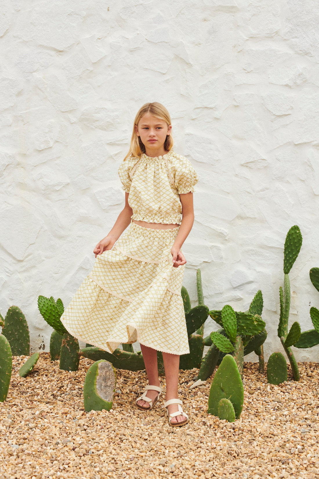 Liilu blouses Liilu Double Sena Muslin-Pearled Josephine Blouse