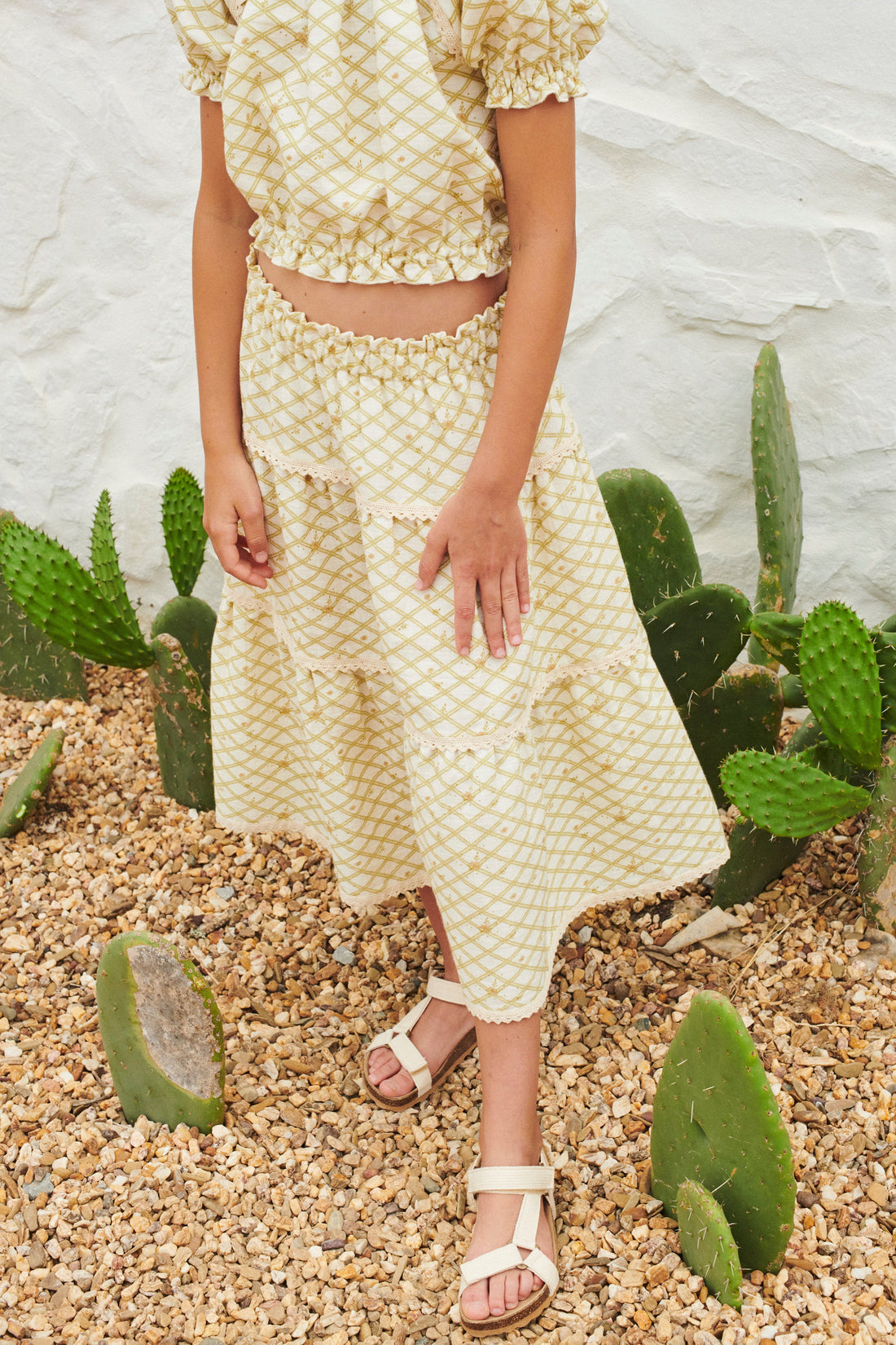 Liilu bottoms Liilu Double Sena Muslin-Pearled Sanne Skirt