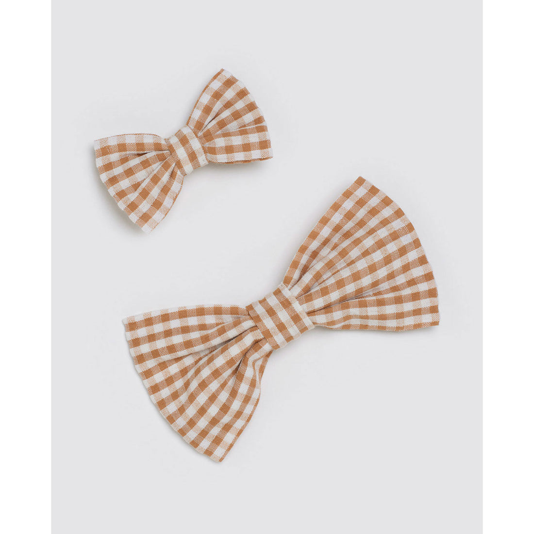 Little Cotton Clothes accessories Little Cotton Clothes Bow - Caramel Seersucker Gingham