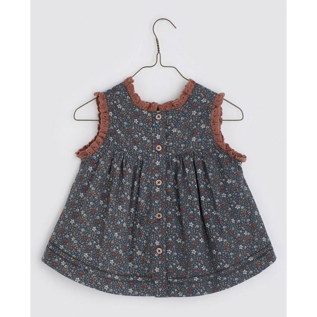 Little Cotton Clothes blouses Little Cotton Clothes Rosa suntop -Cottage Floral on Blue