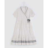 Little Cotton Clothes dresses Little Cotton Clothes Ladies Amel Wrap Dress - blue dot floral