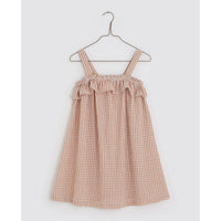 Little Cotton Clothes dresses Little Cotton Clothes Marie Frill Dress  - Caramel Seersucker Gingham