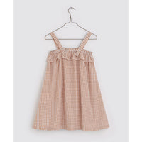 Little Cotton Clothes dresses Little Cotton Clothes Marie Frill Dress  - Caramel Seersucker Gingham