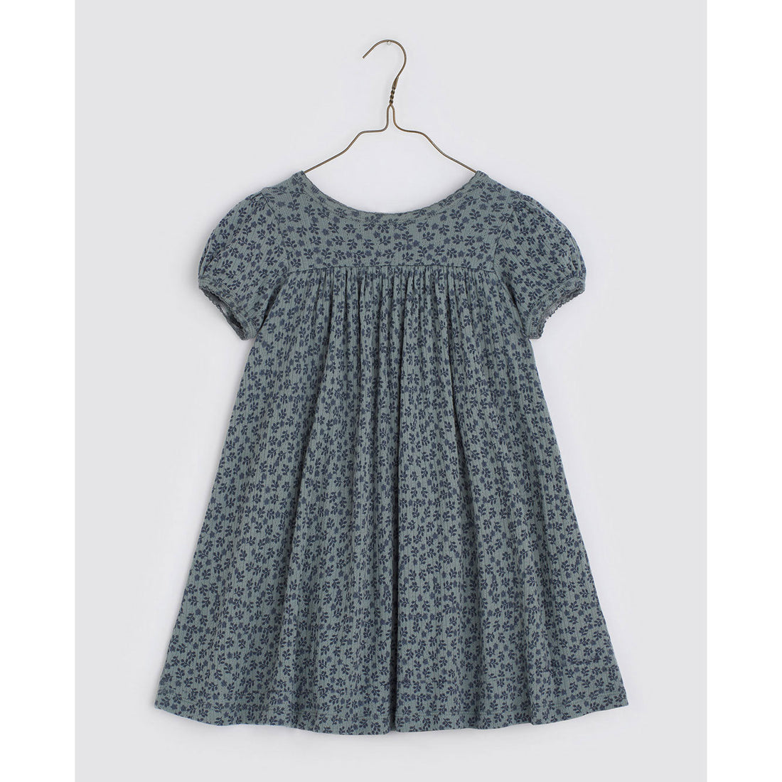 Little Cotton Clothes dresses Little Cotton Clothes Maya Dress - Organic Pointelle Floral in Blue