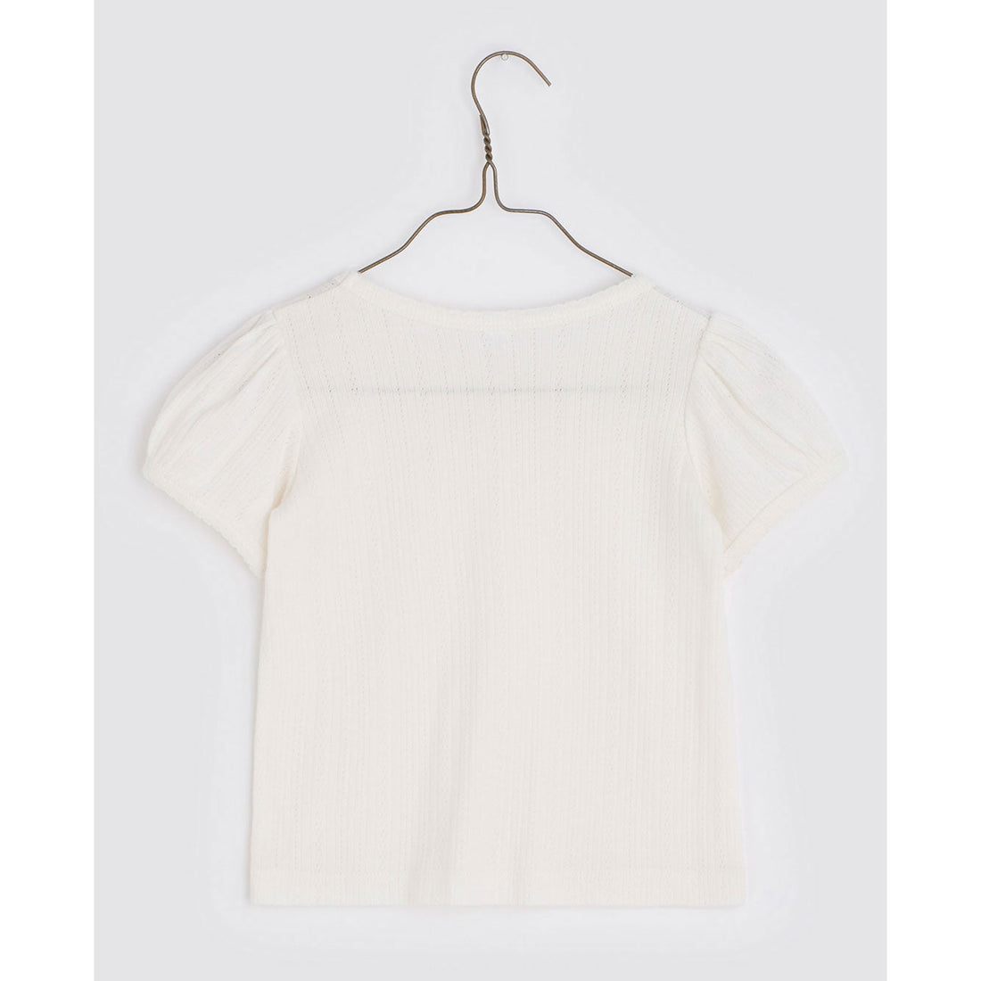 Little Cotton Clothes tees Little Cotton Clothes Esther Organic Pointelle Tee - Milk