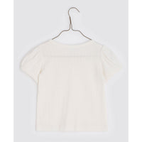 Little Cotton Clothes tees Little Cotton Clothes Esther Organic Pointelle Tee - Milk