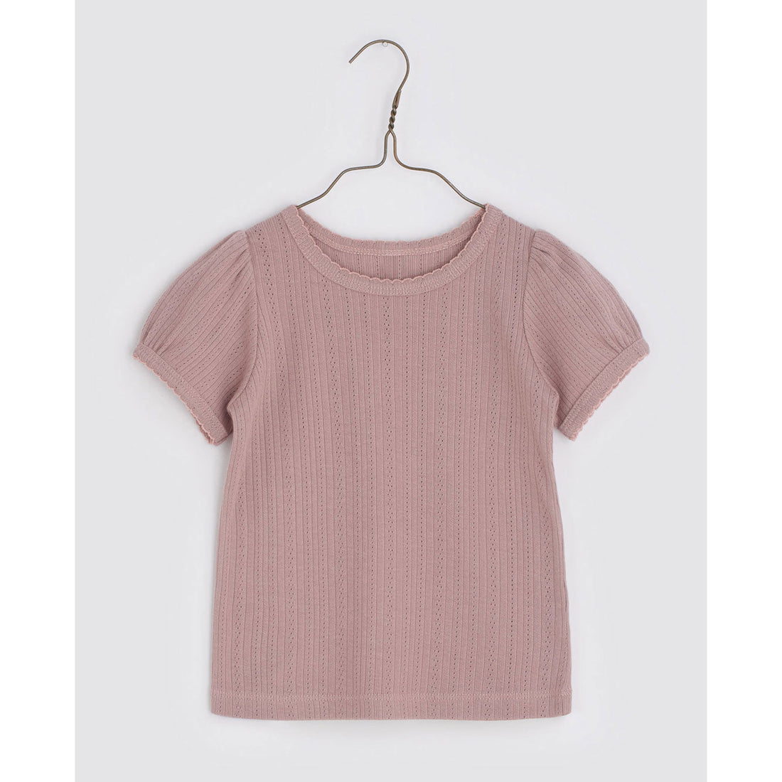 Little Cotton Clothes tees Little Cotton Clothes Esther Organic Pointelle Tee - Rose