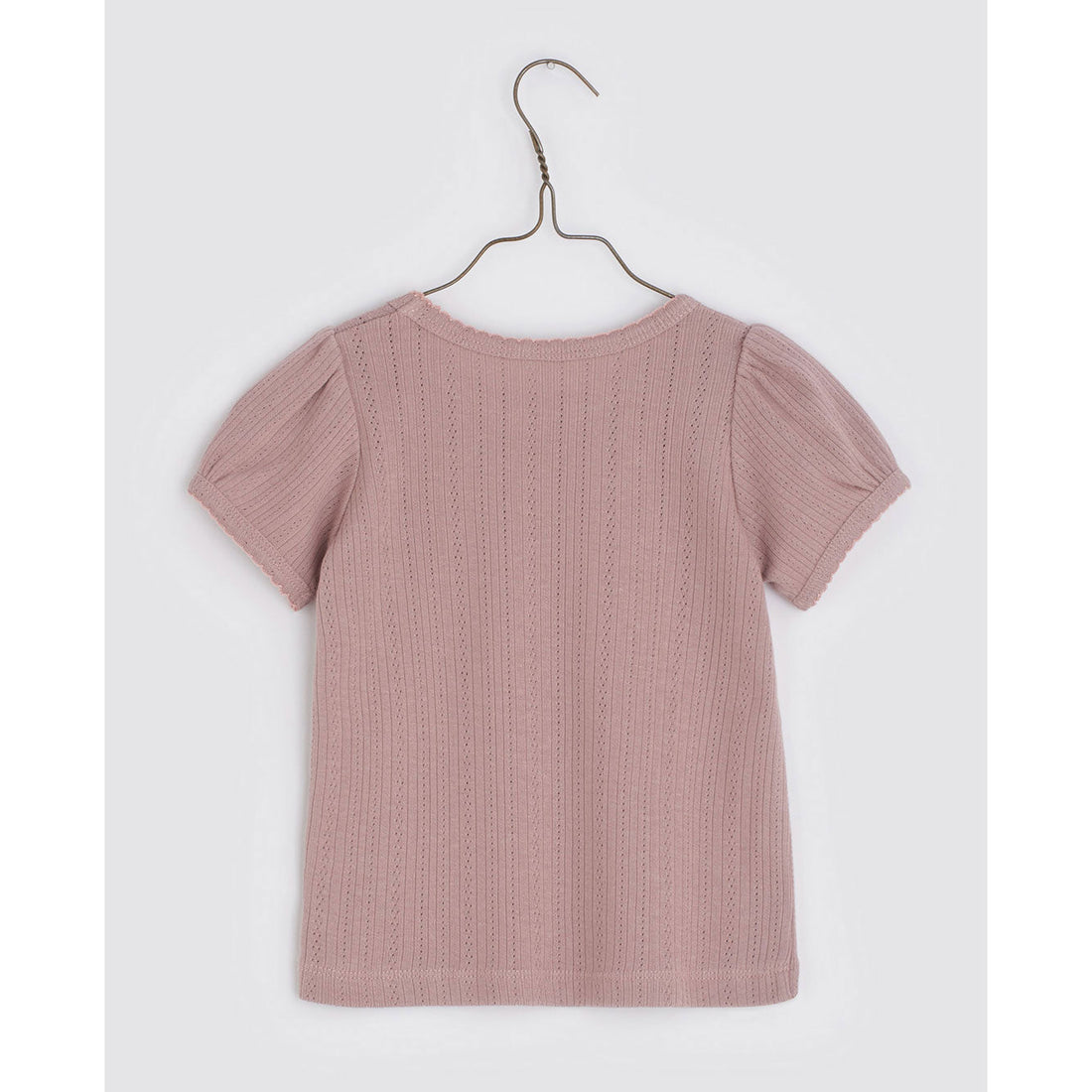 Little Cotton Clothes tees Little Cotton Clothes Esther Organic Pointelle Tee - Rose