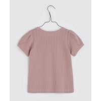 Little Cotton Clothes tees Little Cotton Clothes Esther Organic Pointelle Tee - Rose