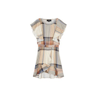 Little Remix Brown Plaid Frigg Wrap Dress