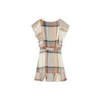 Little Remix Brown Plaid Frigg Wrap Dress