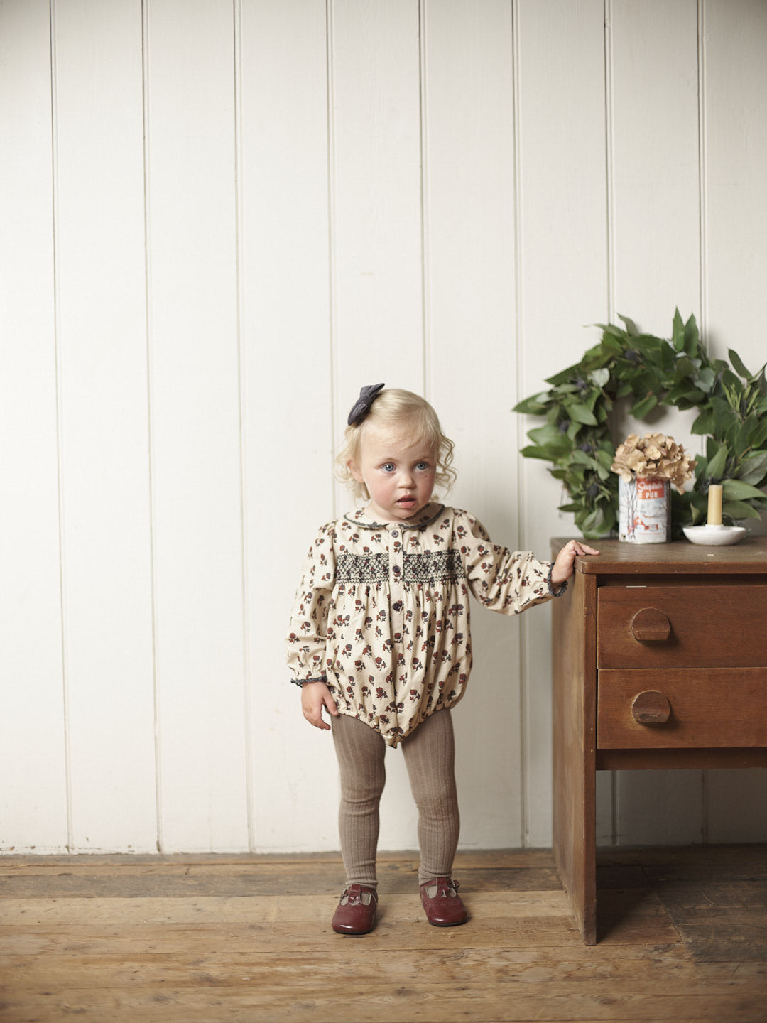 Little Cotton Clothes Emilie Smocked Romper - Ruby Floral