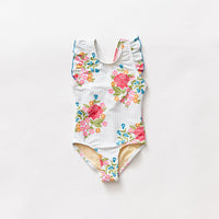 Pink Chicken Sky Blue Stripe Embroidered Liv Bow Suit