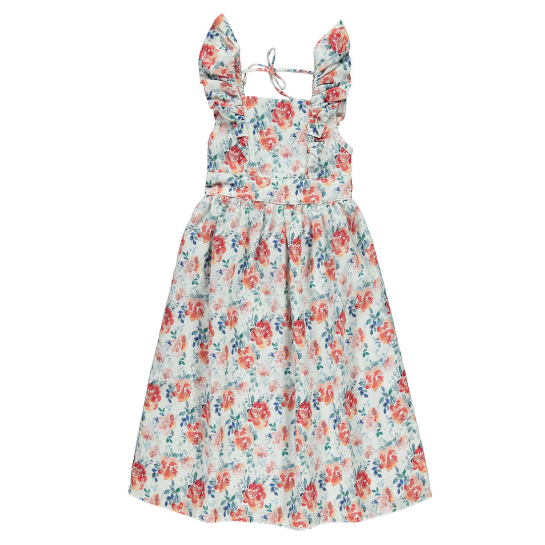 Piupiuchick Flowers Linen Frill Maxi Dress – Ladida