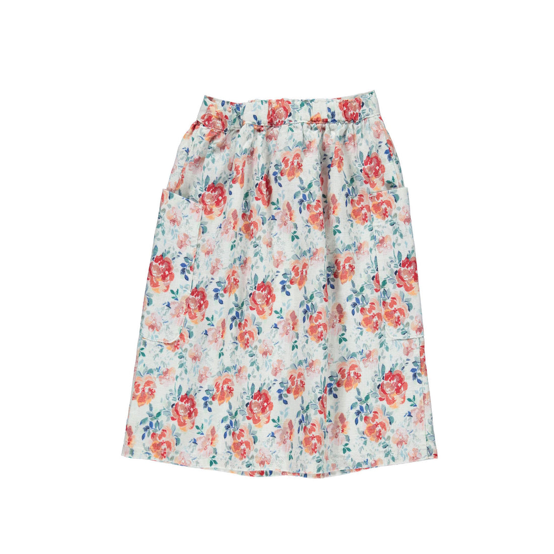 Piupiuchick Flowers Linen Long Skirt
