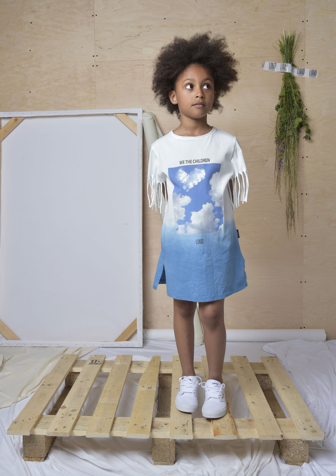 Loud Blue Ombre We The Children T-Shirt Dress
