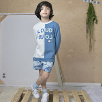 Loud Blue Pastel 2 Tone Young Sweater