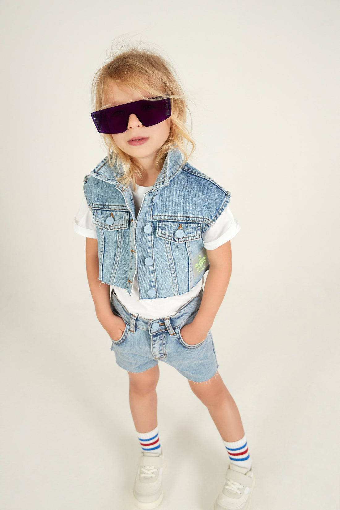 Pinko Denim Cropped Gilet