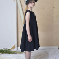 Loud Black Texture Tiered Logo Dress