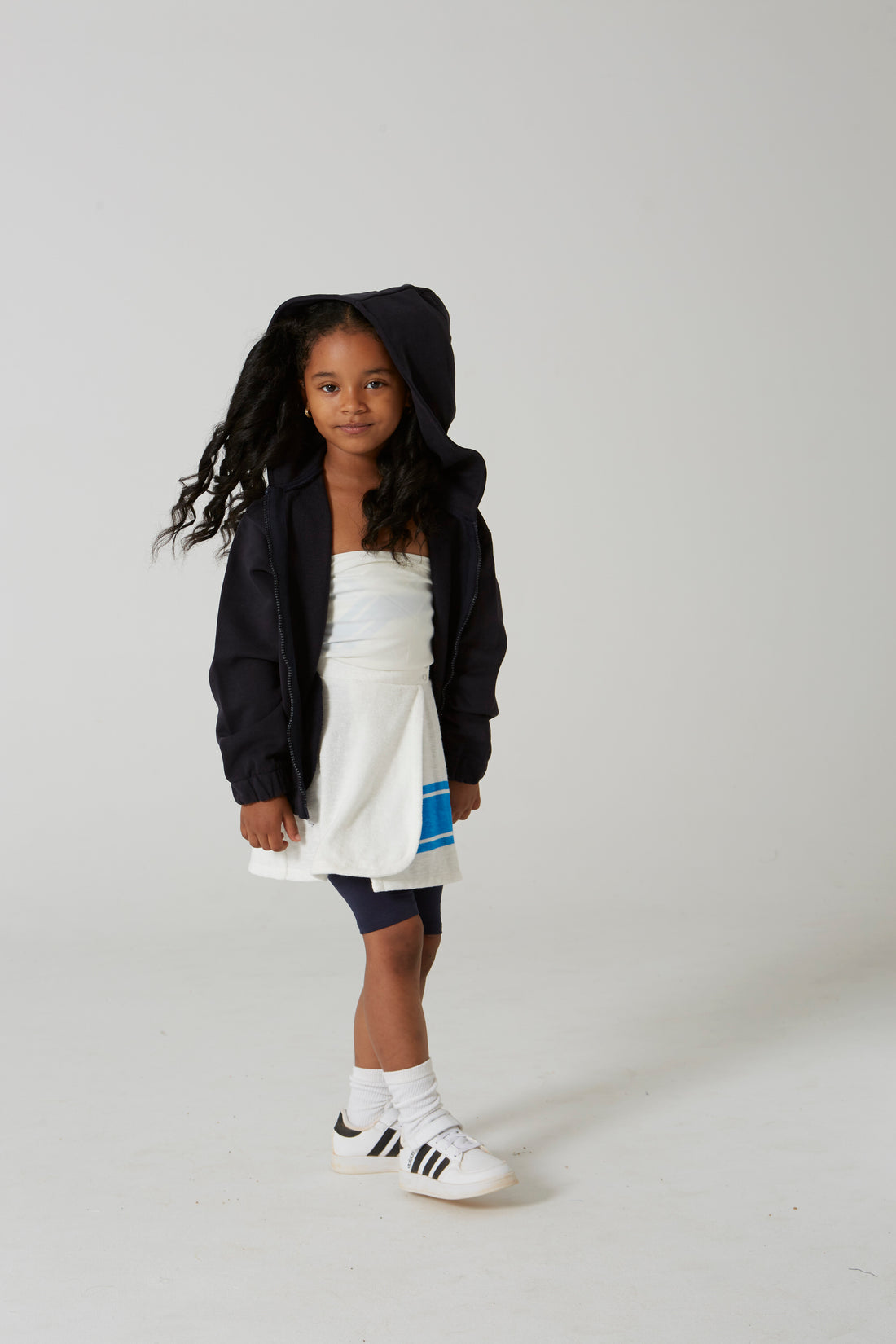 Racquette Navy Baseline Tennis Logo Hoody