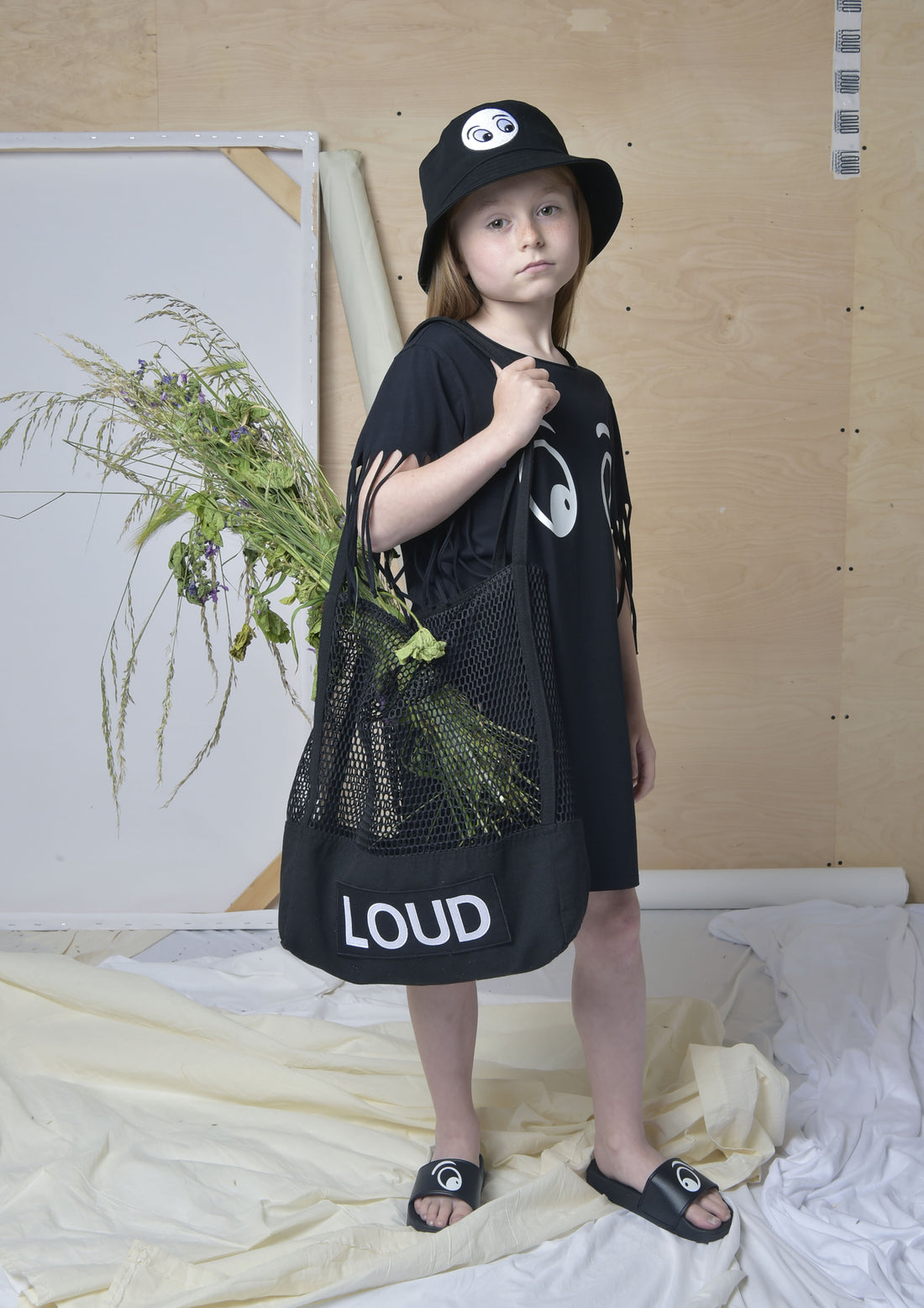 Loud Black Fringed T-Shirt Dress