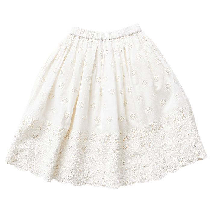 Pink Chicken White Eyelet Embroidery Loretta Skirt