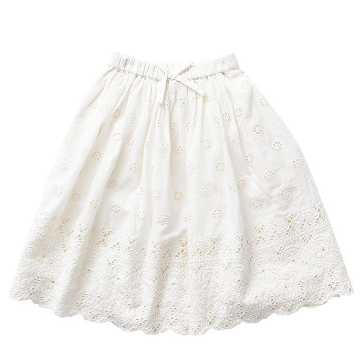 Pink Chicken White Eyelet Embroidery Loretta Skirt
