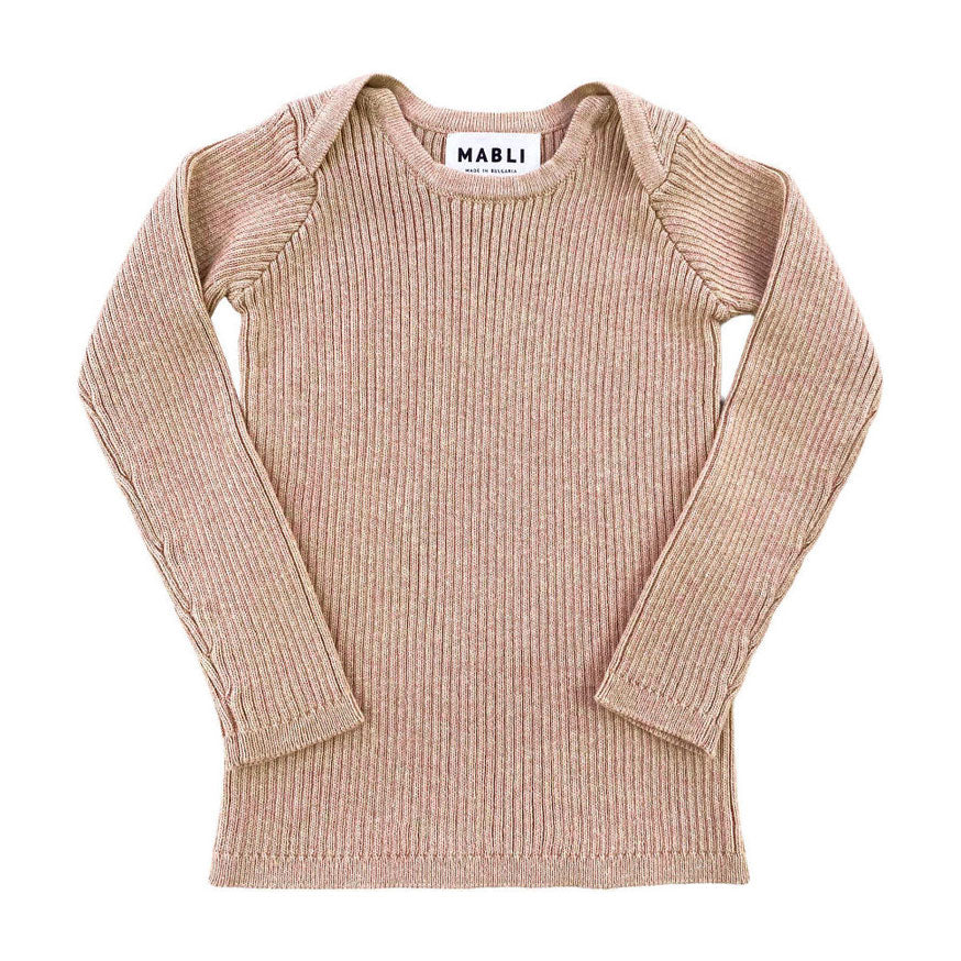Mabli knitwear Mabli Putty Ebrill Skinny Rib Pullover