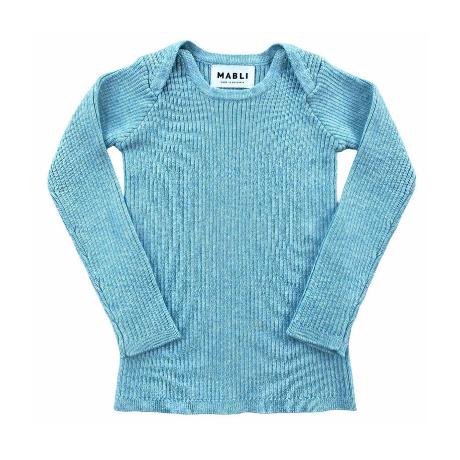 Mabli knitwear Mabli Sky Ebrill Skinny Rib Pullover