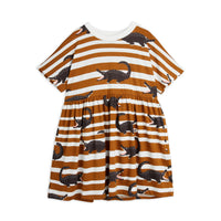 Mini Rodini dresses Mini Rodini Crocodiles Aop Short Sleeve Dress - Brown