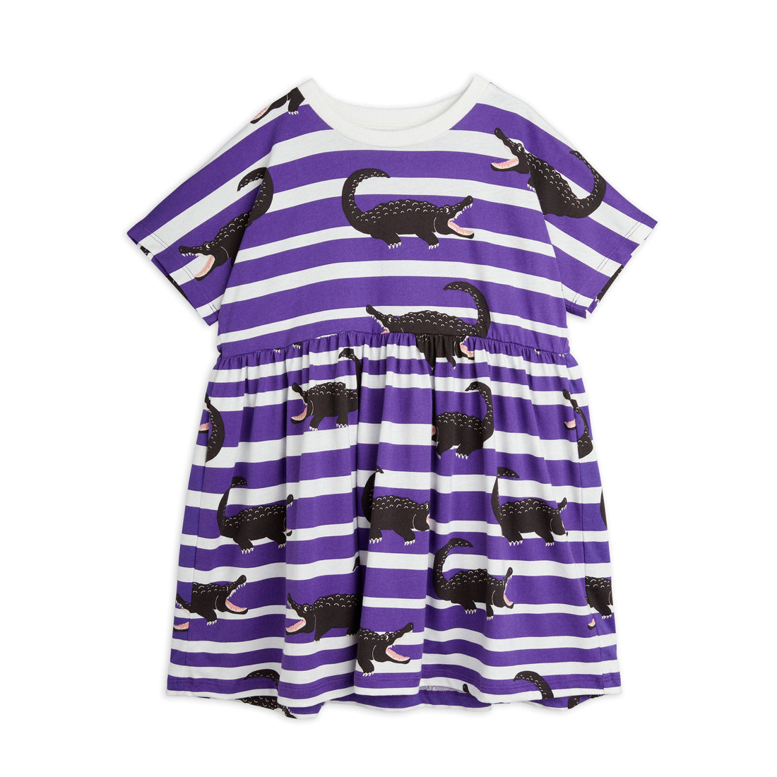 Mini Rodini dresses Mini Rodini Crocodiles Aop Short Sleeve Dress - Purple