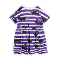 Mini Rodini dresses Mini Rodini Crocodiles Aop Short Sleeve Dress - Purple