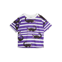 Mini Rodini tees Mini Rodini Crocodiles Aop Short Sleeve Tee - Purple