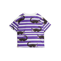 Mini Rodini tees Mini Rodini Crocodiles Aop Short Sleeve Tee - Purple