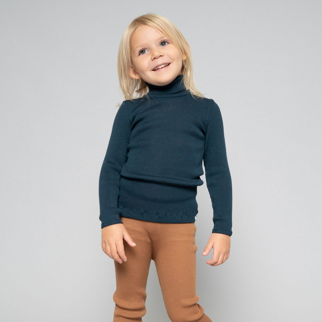 minimalisma knitwear Minimalisma Navy Teal Alf Turtleneck