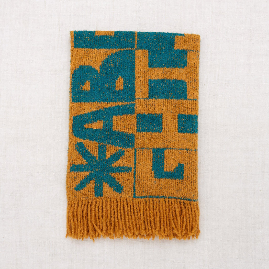 Misha and Puff accessories OS Misha and Puff Alphabet Boucle Blanket - Marigold